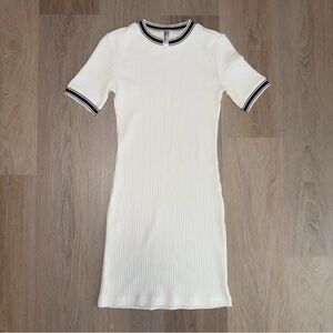 American Apparel White & Black Bodycon Ribbed Mini Dress- Size XS
